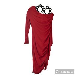 NWOT Sexy Red Ruched Body Con Cocktail Dress L